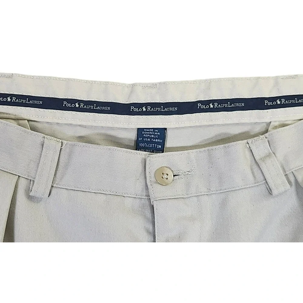 Polo Ralph Lauren Pants Men's 38x30* (Fits 36x29.5) Beige Pleated Straight Leg